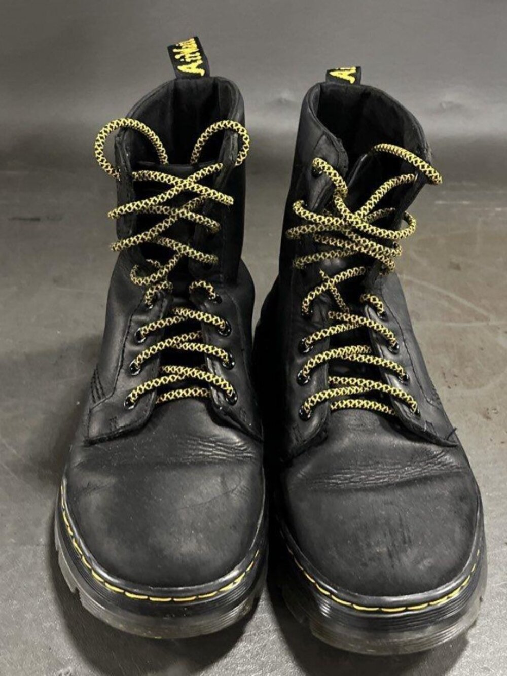 Dr. Martens Combs Leather 8-Eye Utility Boots - Black (Women's 7 / Men's 6)